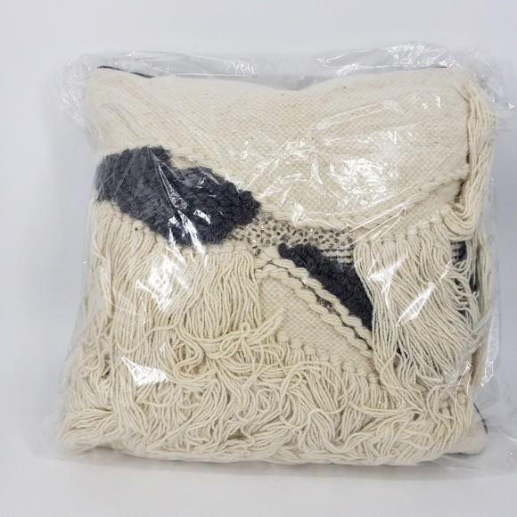 Cloud 9 Design Handwoven Wool Tassel Beaded Pillow - Picture 2 of 13